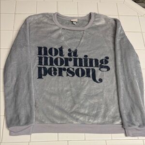 Target Cozy Gray “not a morning person” Sweater